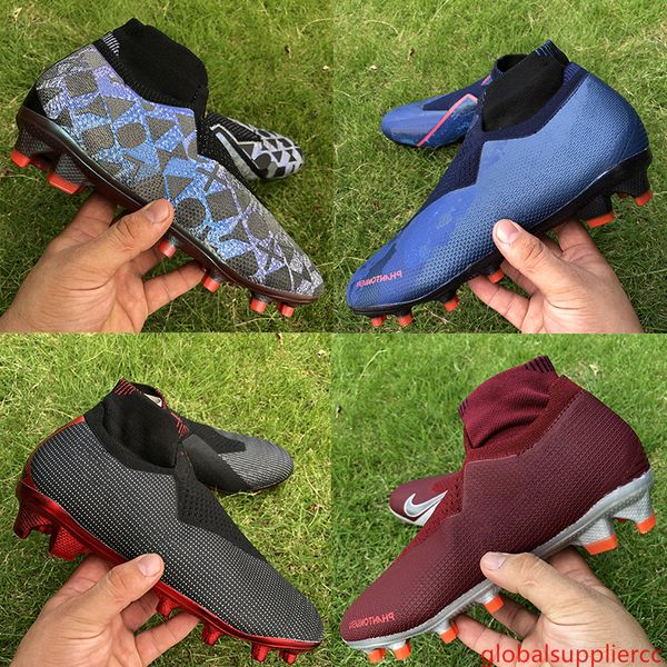 

phantom vsn elite df fg football boots ea sports soccer shoes psg silver royal blue outdoor soccer cleats 39-45