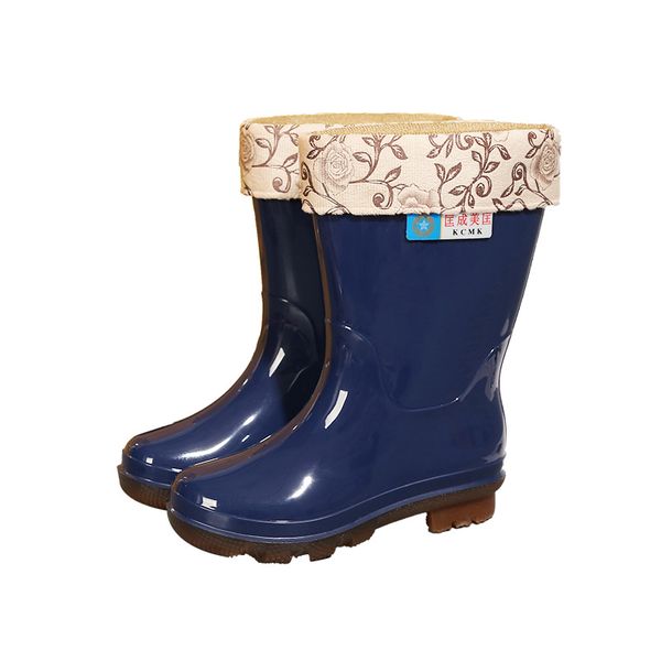 

women ankle boots shoes woman plush leather spring autumn winter warm ladies rain boots anti-slippery kids water female shoes, Black