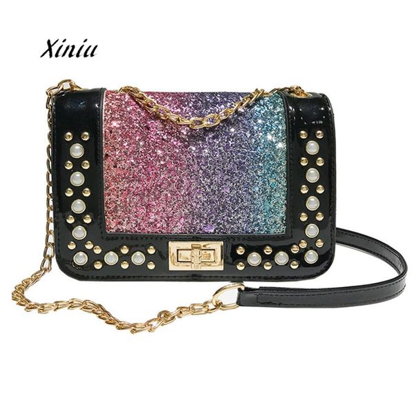 

fashion handbag women sequins leather crossbody bag shoulder bags coin phone pouch ladies party shoulder bags for women 2018