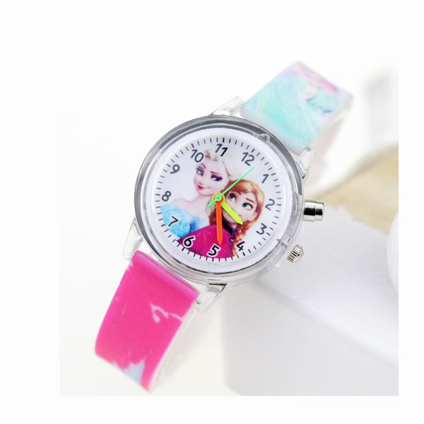 

princess children watches colorful light source boys watch girls kids party gift clock wrist relogio feminino, Blue