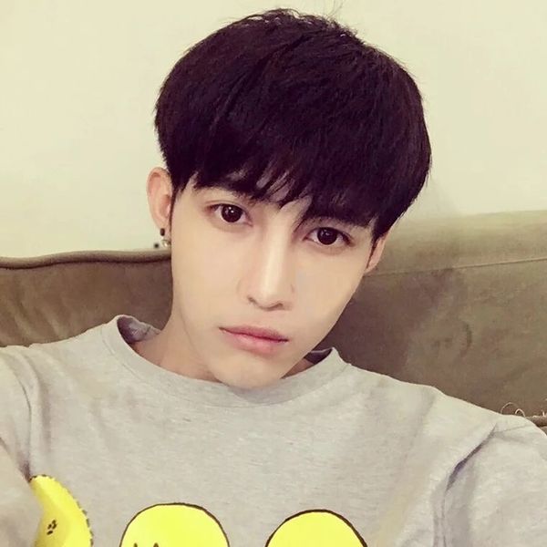 Asian Style Black Short Straight Hair Cute And Sweet Wig For Men
