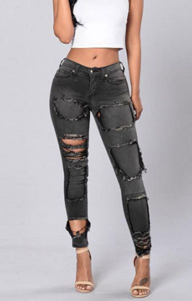 

new slim jeggings jeans for women high waist boyfriend denim women stretch jeans femme, Blue