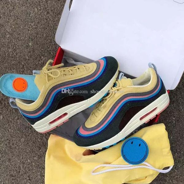 

new 97 sean wotherspoon men running shoes 97s women vivid sulfur multi yellow blue hybrid sports sneakers 36-45