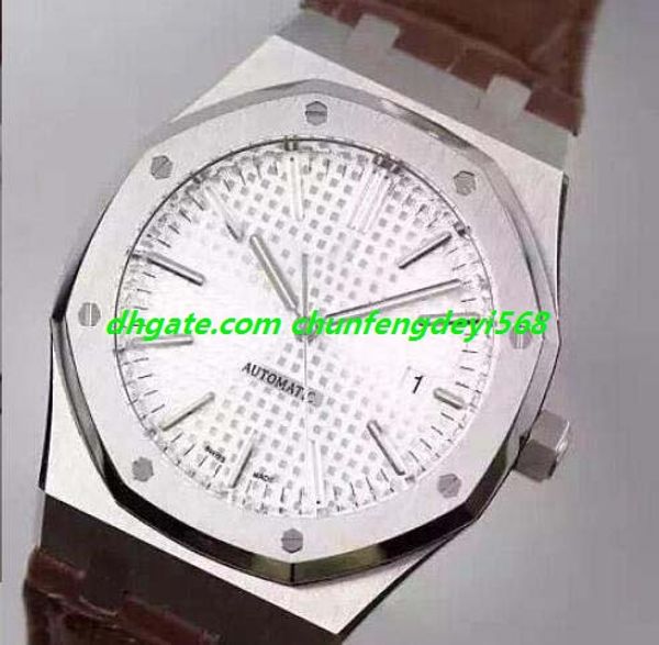 

luxury watch 5 style mens royal0ak 41mm silver dial watch 15400.oo.1220st.02 automatic fashion men's watches wristwatch, Slivery;brown