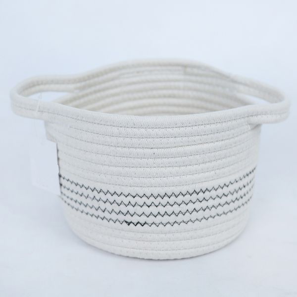 

decorative durable collapsible round small baby nursery toy cute cotton rope baskets storage baskets with handles