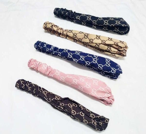 

2020 fashion accessories silk cross headband for women elastic hair bands retro turban head wraps designer headband, Silver