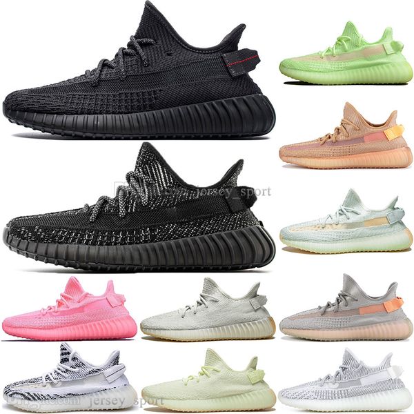 

drop shipping kanye west clay v2 static reflective glow in the dark mens running shoes true form women men sports designer sneakers eur36-48, White;red