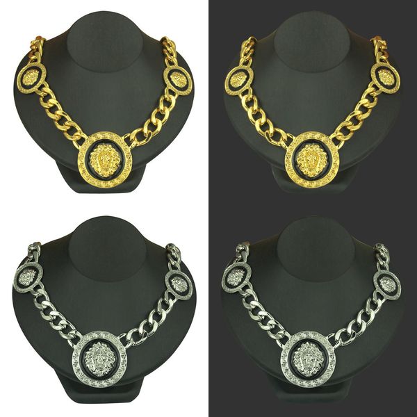 

pendant hip-hop alloy large necklace men and women clavicle chain cuban link chain druzy jewelry cz heart pendant custom pendant, Silver