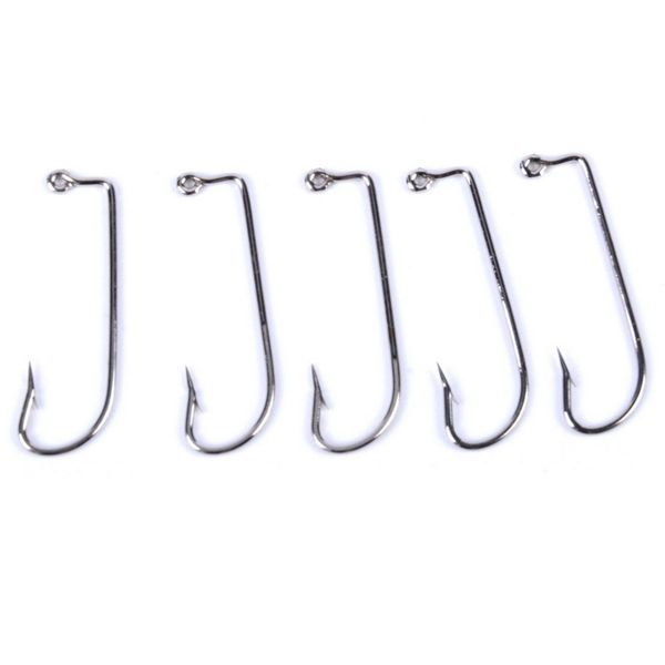 

100pcs offset jig hook size 2#-5/0# high carbon steel jig hooks fishing hook single hooks catfish