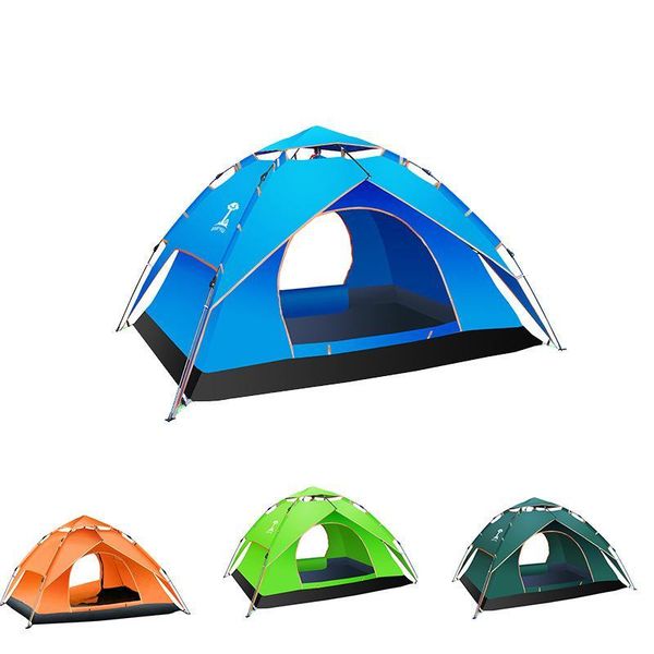 

outdoor tent 3-4 people double room one room one hall tunnel tent camping hand take rain