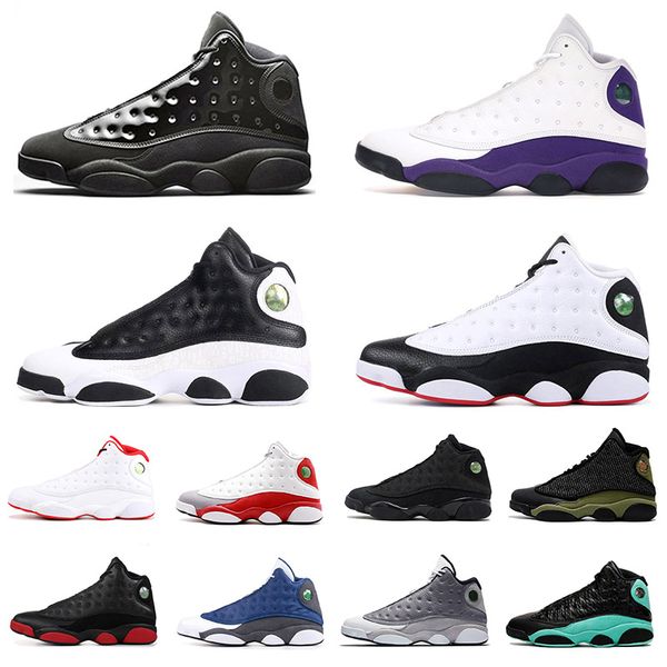 

13 13s jumpman women men basketball shoes cap and gown court purple lakers got game flint bred trainers size 13