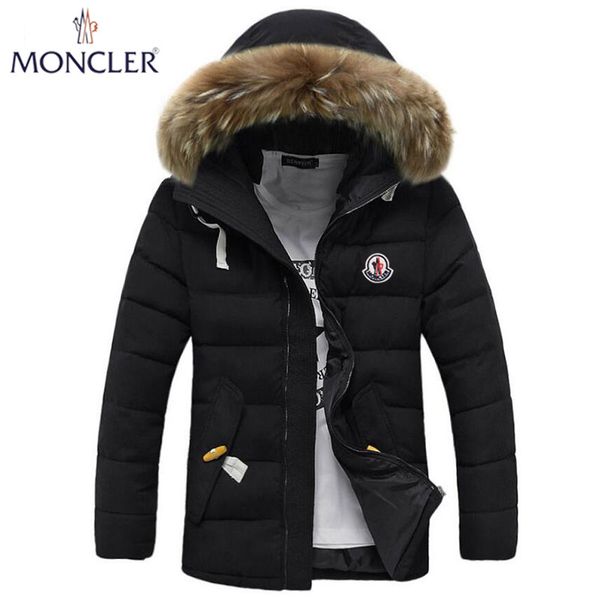 

France brand winter men down cotton coat male hoodie maya warm outdoor anorak jacket male outwear coat ize m 3xl, Black