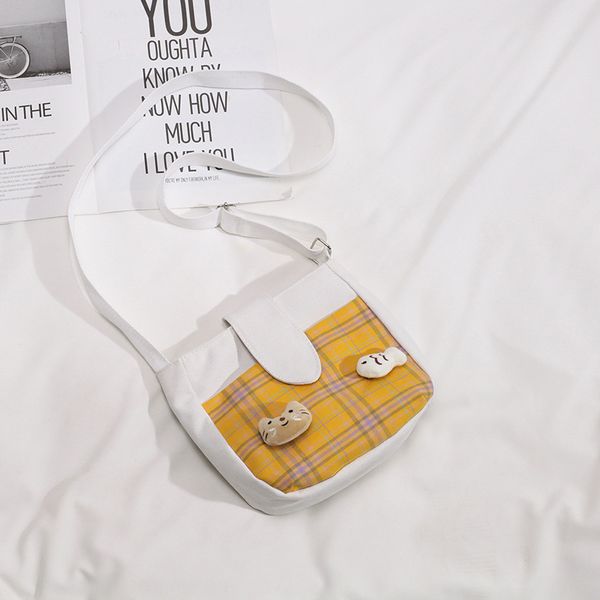 

women's diagonal bag new cute canvas small bag female tide fashion hit color wild shoulder messenger ladies canvas