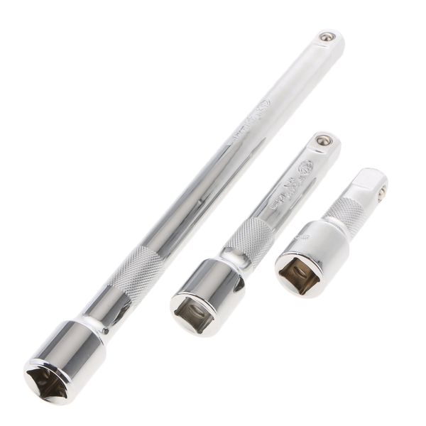 

3pcs 1/2 long extension bar set 3" 5" 10" driver extension socket hand tool