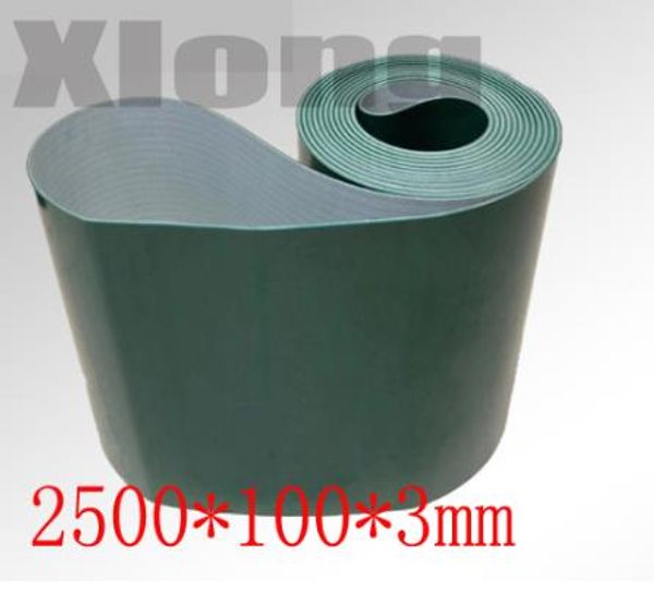 

2500x100x3mm зеленый пвх плоским ленточный конвейер промышленный пояс легкий фиат скалолазание пояса