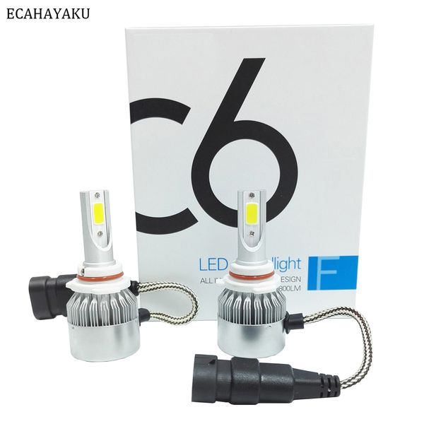 

2шт все в одном c6 автомобиля светодиодные фары h1 h3 h7 h11 h4 h13 9004 hb3 9006 9007 880 72w 7600lm на пару 6000k светодиодные автомобильн
