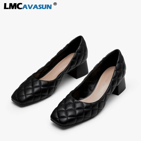 

lmcavasun braid leather square head high heel women's shoes catwalk new tide nude shoe shallow mouth blue black white pump