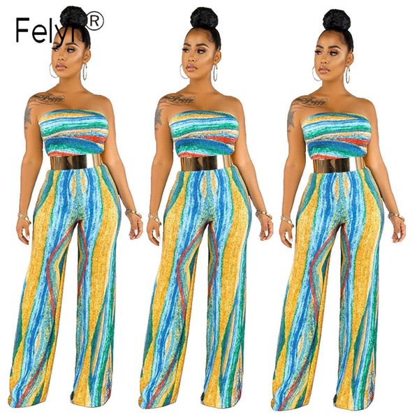 

felyn 2020 jumpsuits striped slash neck off shoulder summer straight rompers, Black;white