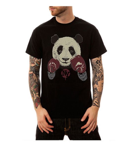 

новые модные мужские летние футболки бокс панда печати с коротким рукавом футболки большой размер уличные мужские топы горячие продавцы, White;black