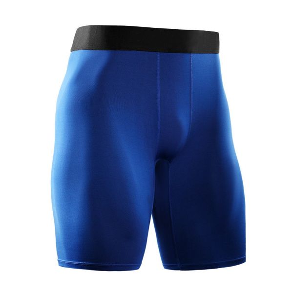 

men high waist slant pocket running training sports quick-drying tight-fitting stretch fitness shorts *, Black;blue