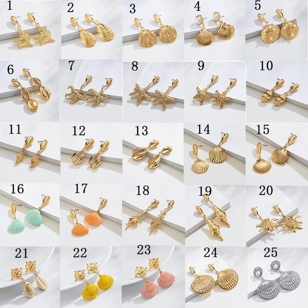 

2019 source jewelry manufacturers wholesale 2019 european and american fashion natural conch shell-shaped bohemian shells earrings, Silver