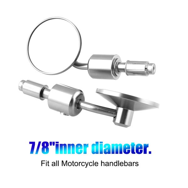 

1 pair motorcycle left+right side rearview mirrors replacement 7/8" handle bar