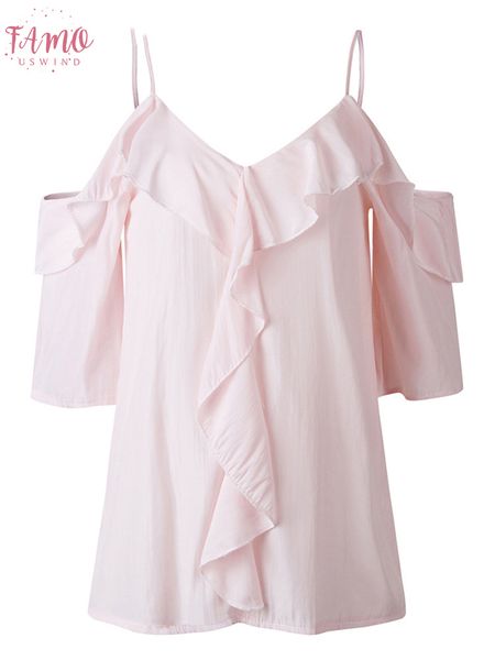 

off shoulder blouse women half sleeve spaghetti strap ruffle womens and blouses summer 2019 white shirt blusa