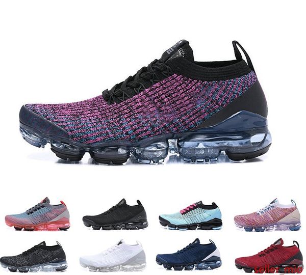 

2019 3.0 fly women men shock racer outdoor running shoes triple black white yellow shoes sports shoe sneakers trainers size 36-45