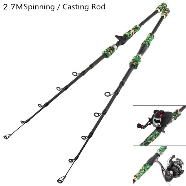

hard 2.1m 2.4m 2.7m green lure fishing rod spinning casting rod 7 section ultra light travel fishing pole