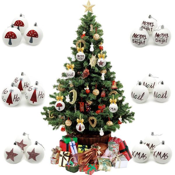 White Matte Christmas Balls Christmas Tree Ornament Hanging