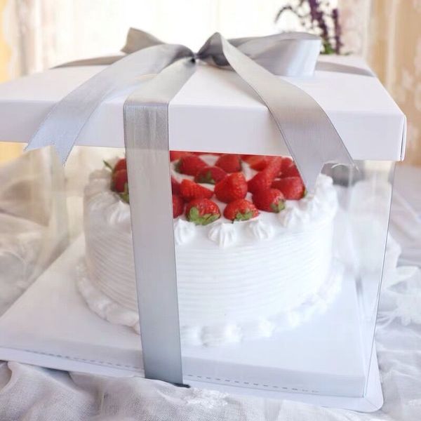 

box transparent white boxes gift bear 5pcs for cake packaging paper/pvc square gift flower wedding bear rose teddy display box qdtdn