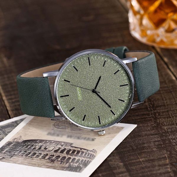 

vansvar men women matte dial wristwatch leather band quartz wrist watch bmf88, Slivery;brown