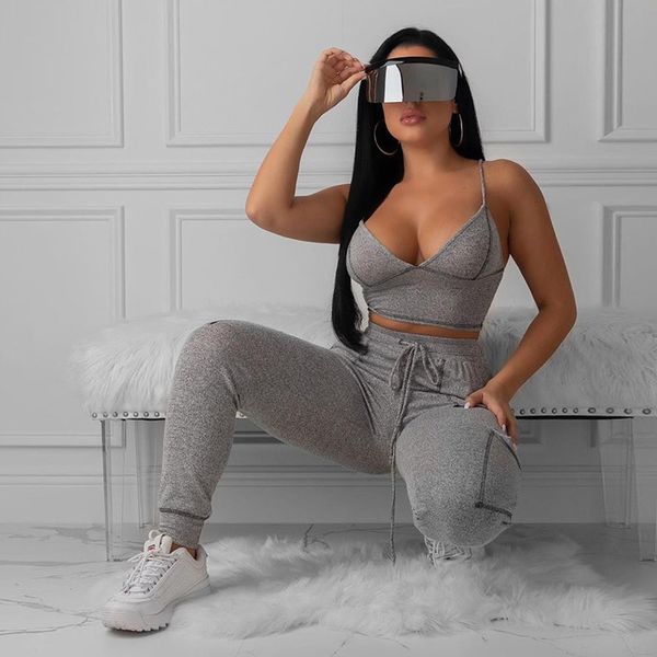 

women v-neck low-cut sports fitness set sports trend fitness body-fitting bra and leggings set