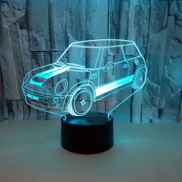 

trade online retailers new pattern automobile 3d small desk lamp colorful touch remote control 3d small night-light gift small desk lamp