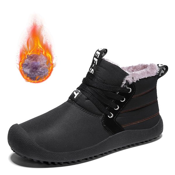 

warm shoes men's fashion casual soft winter shoes hard-wearing lace up men flats men's safety boots snow work, Black
