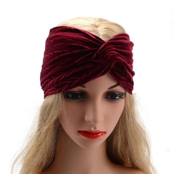 

thick plush widened hair band middle knotted headband pleated hairband flannel women turbans fashion head wraps hair accessories