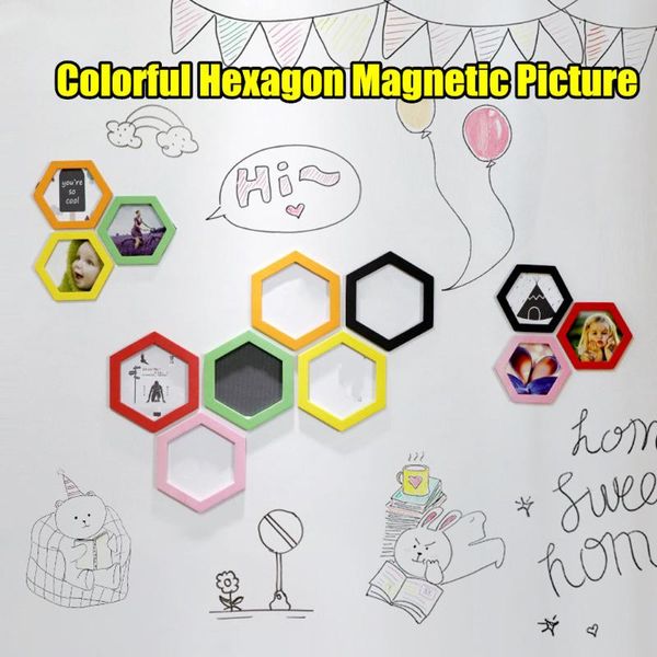 

colorful hexagon magnetic picture frames p magnets pframe refrigerator hexagon non slip p frames fh5