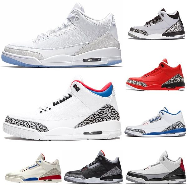 

with box high quantity 3 red tinker black white cement pure white basketball shoes men mocha pink chlorophyll 3s j3 sneakers