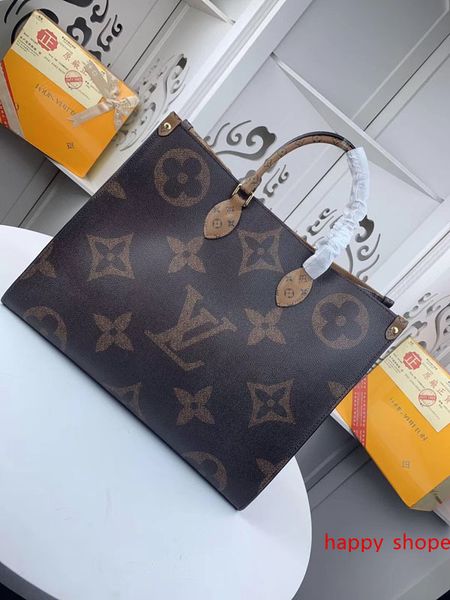 

#458 5a l brand v onthego tote bags women handbag fashion classic toron handle bags genuine leather large capacity shopping bag m44576