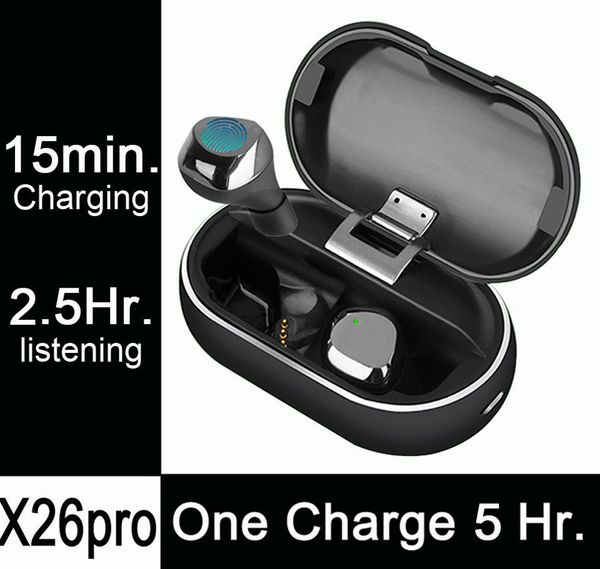 

1pcs X26pro, 5.5 Hours Listening on One Charge,Fast Charging,Mini Wireless Bluetooth Headphones Earphones Earbuds, PK i10 i12 i20 i9 i13 tws