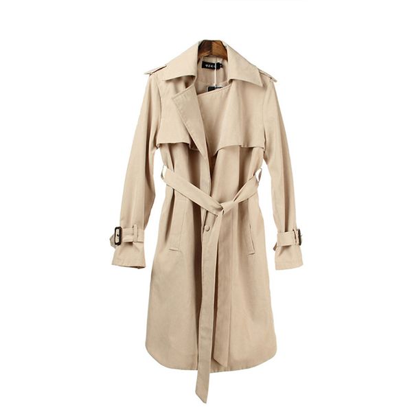 

liva girl 2019 autumn casual trench coat for women brand plus size breasted europe long double windbreaker outerwear coats, Tan;black