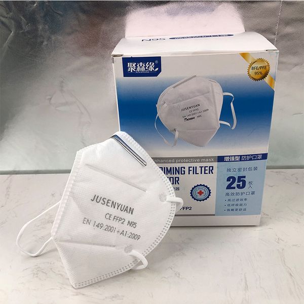 

25 шт N95 респиратор маска пылезащитный анти-туман маски для лица 95% фильтрация рот маски 5-слойный рот муфельная крышка в наличии DHL бесплатная доставка