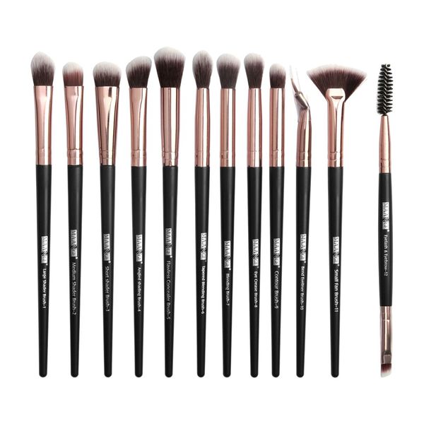 MAANGE Pro 12-teiliges Make-up-Pinsel-Set, Lidschatten-Mischung, Eyeliner, Wimpern, Augenbrauen-Pinsel für Make-up J1546