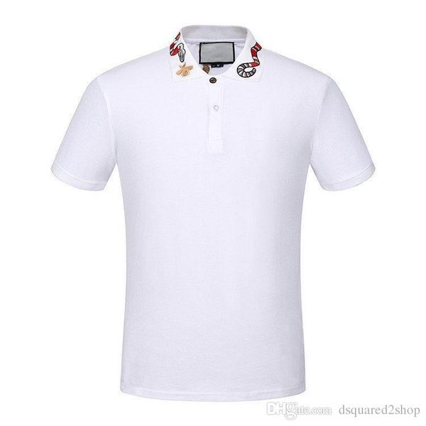 

19ss brands solid cotton polo with embroideries bee kingsnake ufo men polo shirt collar g polos mens t shirts clothing shorts poloshirt g66, White;black