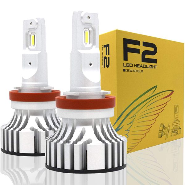 

2x f2 led car headlights h4/9003/hb2 hi/lo h7 72w 12000lm led headlight bulb waterproof head light bulbs lamp universal for car
