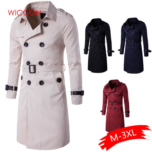 

new trench coat men brand clothing mens trench coat 2019 new fashion designer men long autumn winter, Tan;black