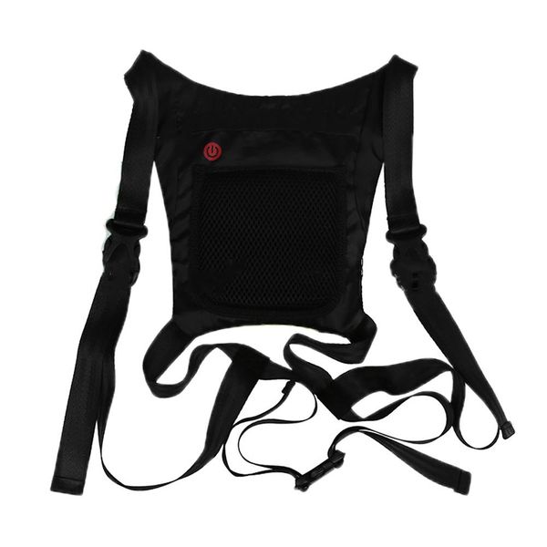 

led wireless cycling vest 20l mtb bike bag safety led turn signal light vest bicycle reflective warning vests with remo, Black