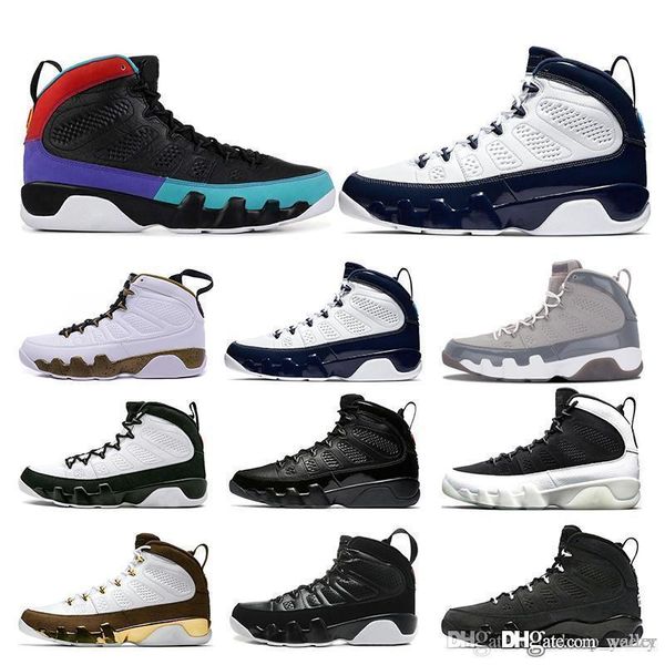 

dream it do it 9 9s mens basketball shoes unc la anthracite the spirit bred og space jam athletics sports sneakers size 7-12