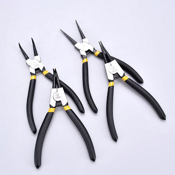 

heavy duty professional 7 circlip plier set snap ring pliers hand tool kit 4 pcs straight pliers retaining clips snap ring 11.77