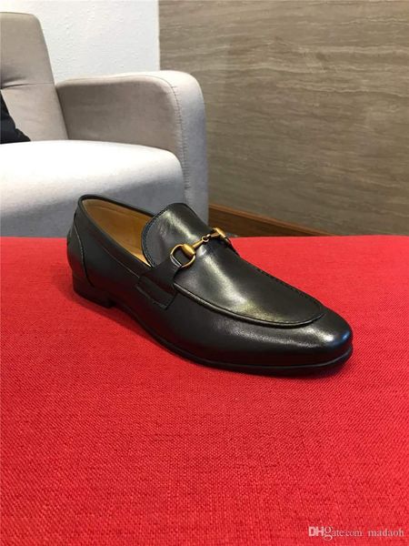 

18ss мужская обувь из натуральной кожи круглый toe высокого качества вскользь крокодилы pattern кисточкой rubber дышащий мужской модельная о, Black